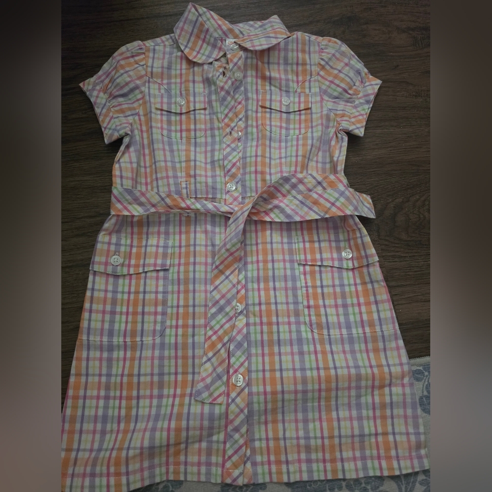 Gymboree Pastel Plaid Button-Up Shirt Dress
